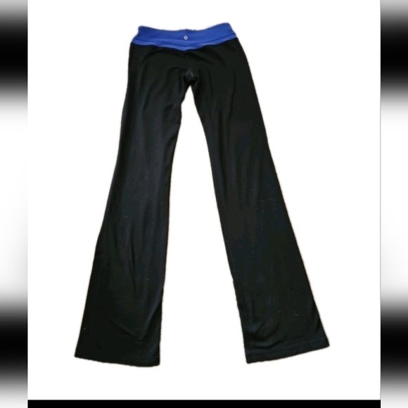 Lululemon Womens Black & Blue Groove Flared High Rise Yoga Stretch Legging 6 - Picture 3 of 11